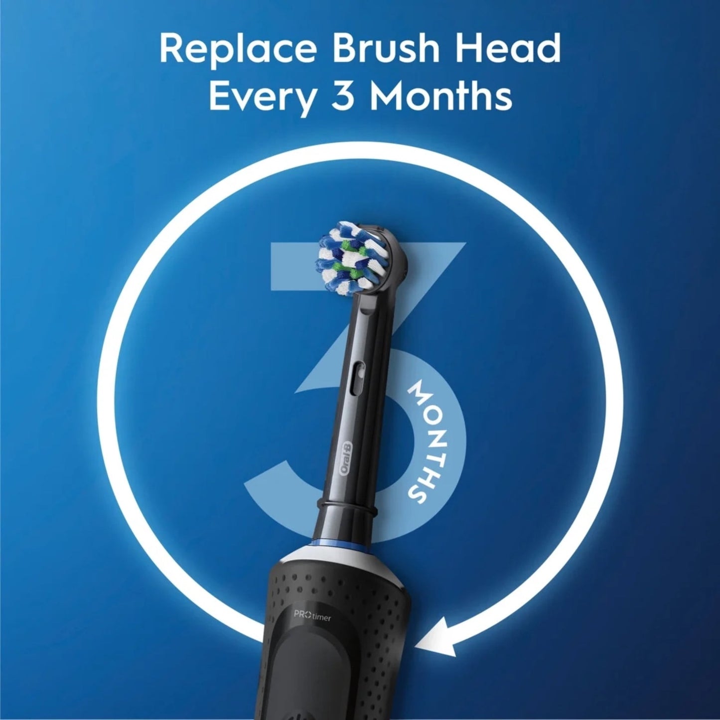 Oral-B Toothbrush, Pro 500 + Electric Toothbrush with (2) Brush Heads, Rechargeable, Black