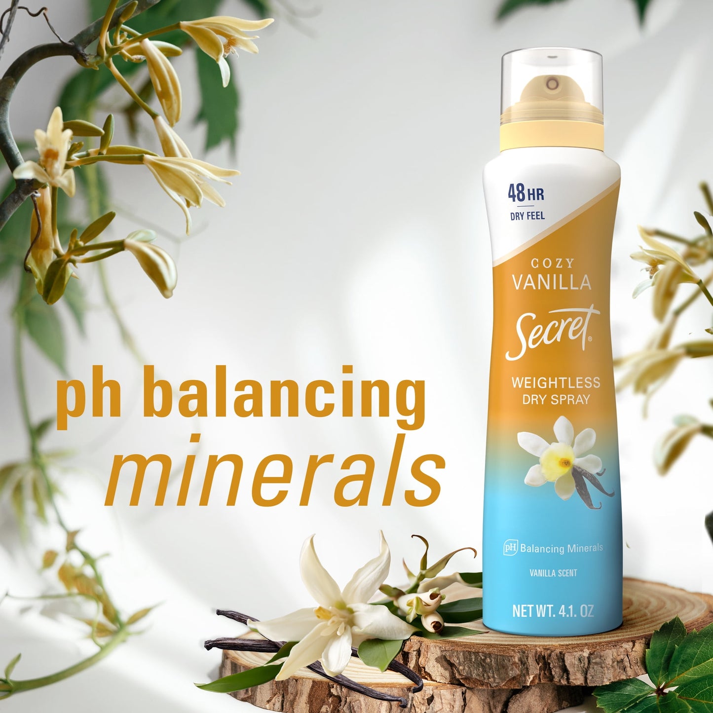 Secret Dry Spray Antiperspirant Deodorant, Vanilla and Argan Oil, 4.1 oz