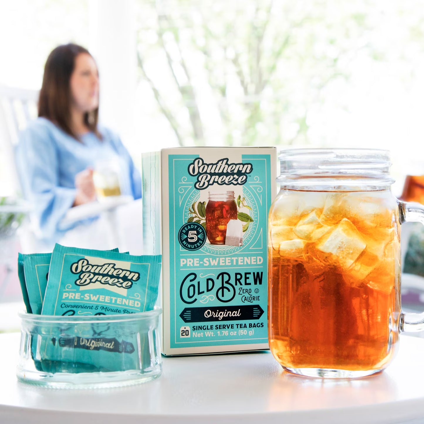 Southern Breeze Cold Brew Sweet Tea Original Iced Tea with Black Tea and Zero Carbs Zero Sugar, 20 Individually Wrapped Tea Bags Southern Sweet Tea Iced Tea Beverage