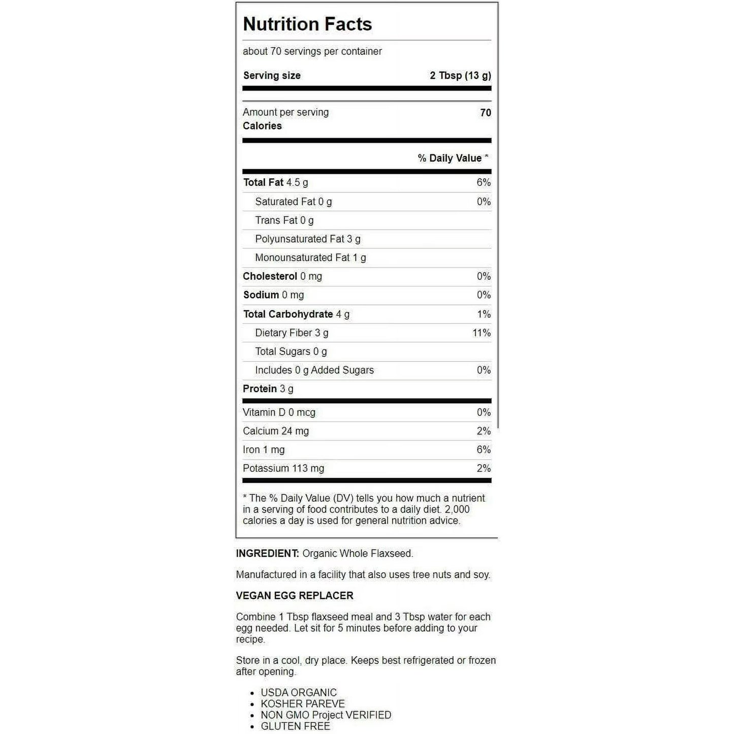 Bob’S Red Mill Whole Ground Flaxseed Meal, 32 Oz