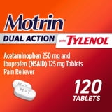 Motrin Dual Action with Tylenol, Ibuprofen & Acetaminophen, Value Size, 120 Count