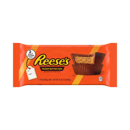 Reese's Milk Chocolate Peanut Butter Cups Candy, Pack 8 oz, 2 Pieces