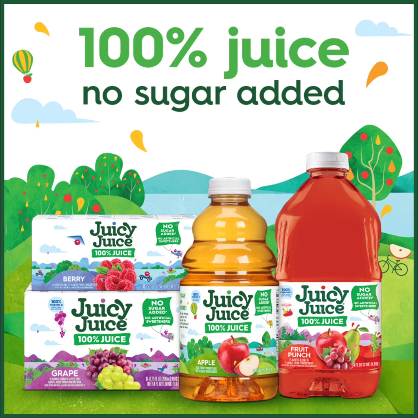 Juicy Juice 100% Juice, Apple Juice, 8 Count, 6.75 fl oz Juice Boxes