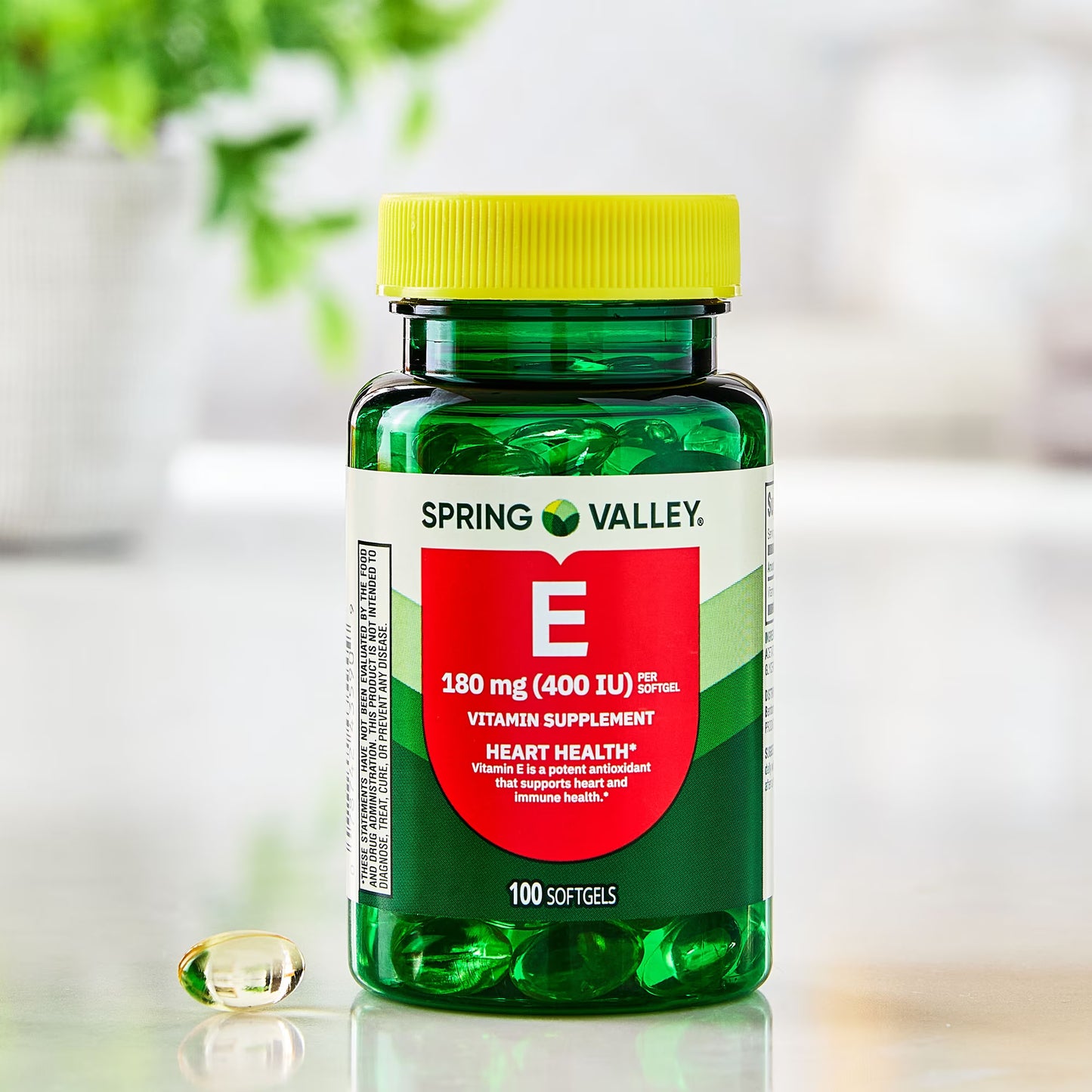 (3 pack) Spring Valley Vitamin E 180 mg Softgels for Heart Health, 100 Count