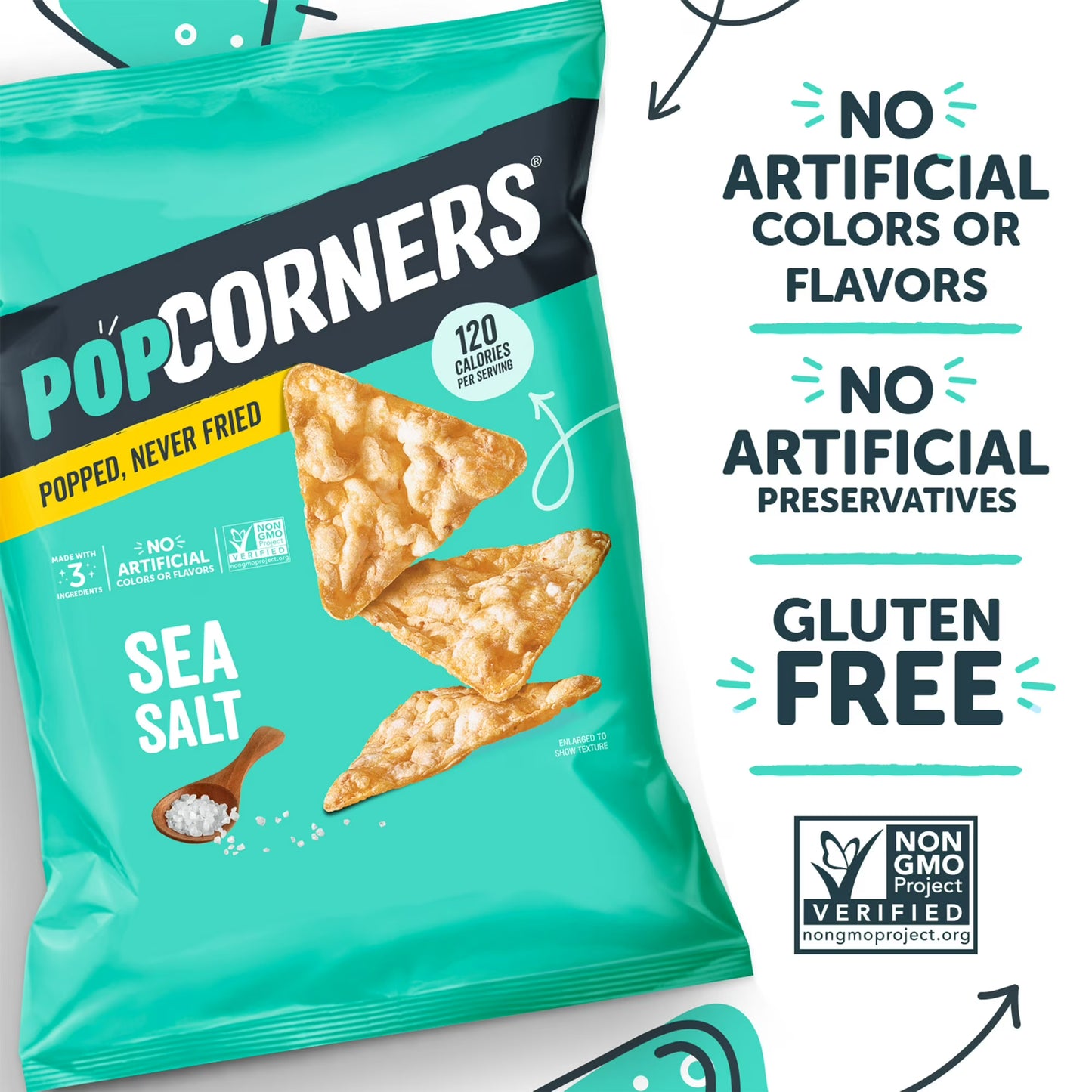 PopCorners Popped Corn Snacks, 3 Flavor Variety Pack Chips Gluten Free, 1oz 20 count
