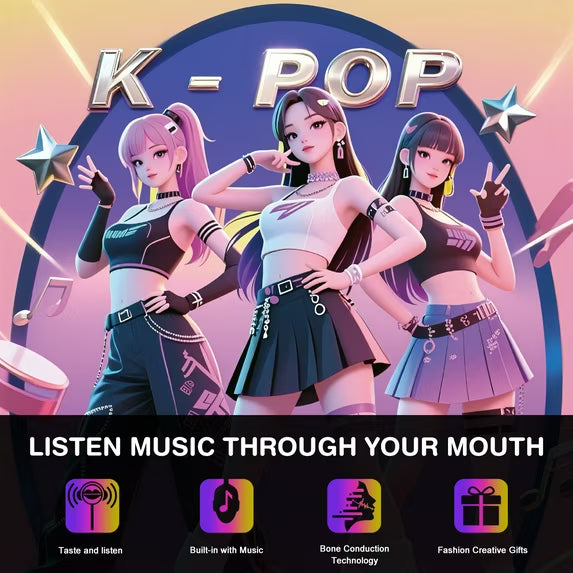 Amos Tastysounds Music Lollipops, K-pop Music Sucker Natural Flavor No Sugar Lollipops