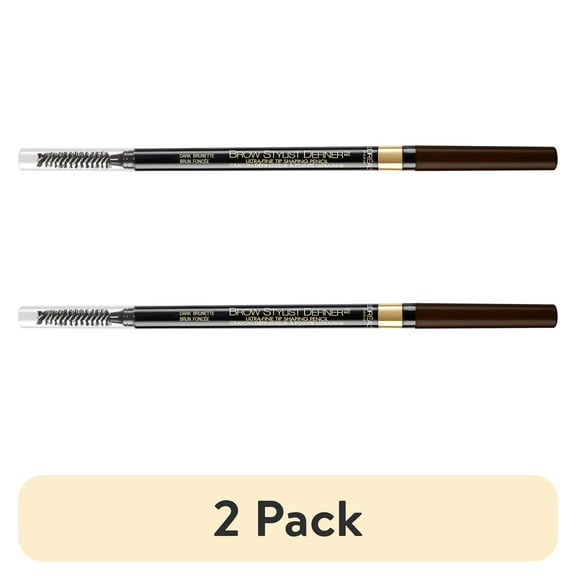 (2 pack) L'Oreal Paris Brow Stylist Definer Waterproof Eyebrow Mechanical Pencil, Dark Brunette