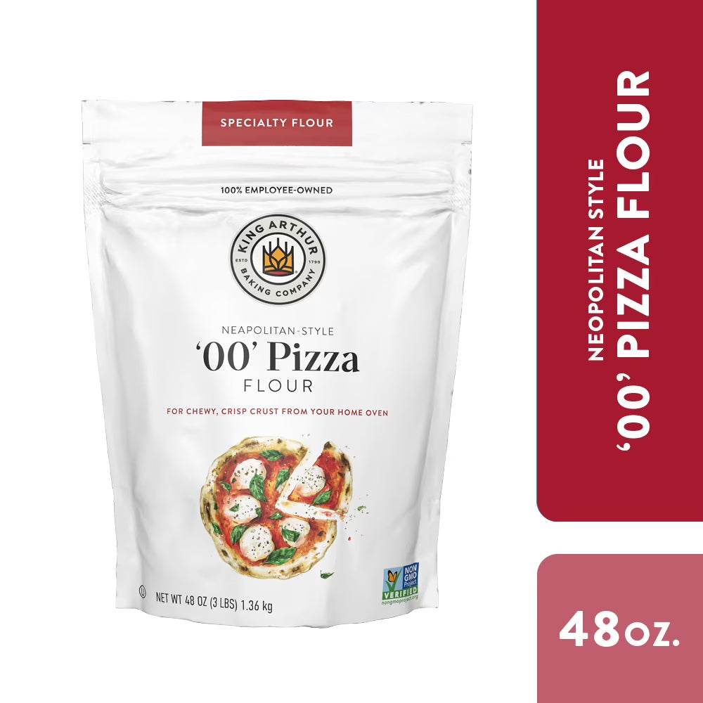 (4 pack) King Arthur Baking Company Non-GMO Project Verified Neapolitan Style 00 Pizza Flour, 3 lb Bag