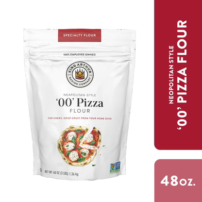 (4 pack) King Arthur Baking Company Non-GMO Project Verified Neapolitan Style 00 Pizza Flour, 3 lb Bag