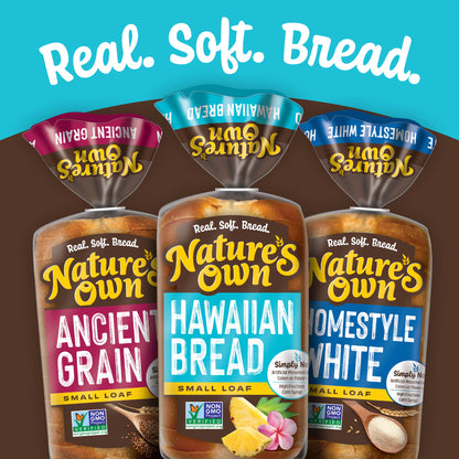 Nature's Own Hawaiian, Non-GMO Small Loaf Bread, Sandwich Bread, 12 oz Loaf