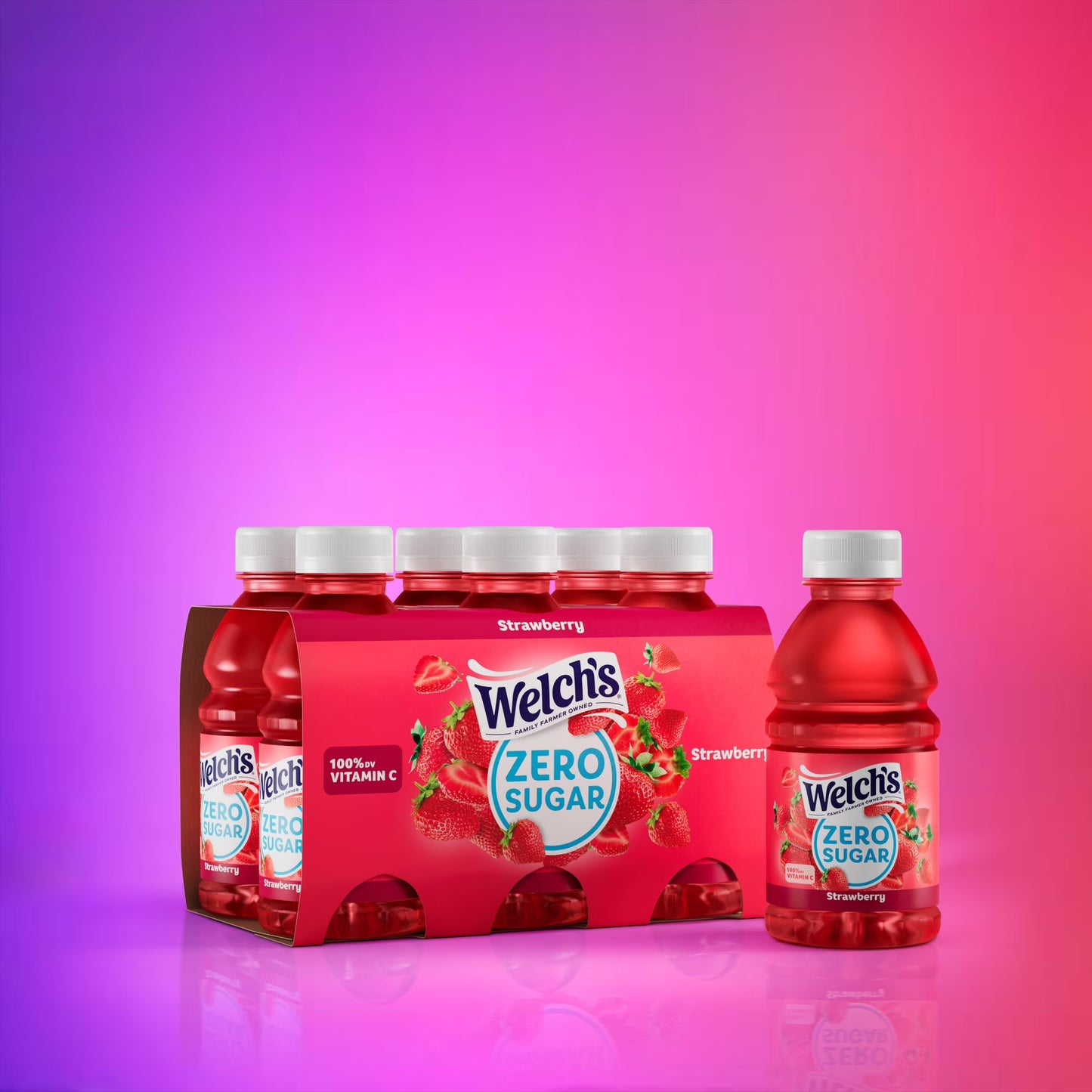 Welch's Strawberry Zero Sugar Drink, 10 fl oz Bottle