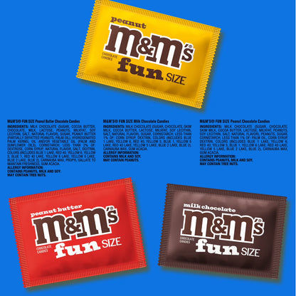 M&M's Milk Chocolate Candy Fun Size Variety pack, Sharing Size - 8.48 oz Bulk Bag