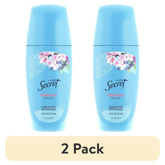 (2 pack) Secret Roll-on Antiperspirant Deodorant for Women, Powder Fresh, 1.8 fl oz