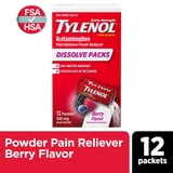 Tylenol Extra Strength Dissolve Packs Pain Relief with Acetaminophen, Berry, 12 Count