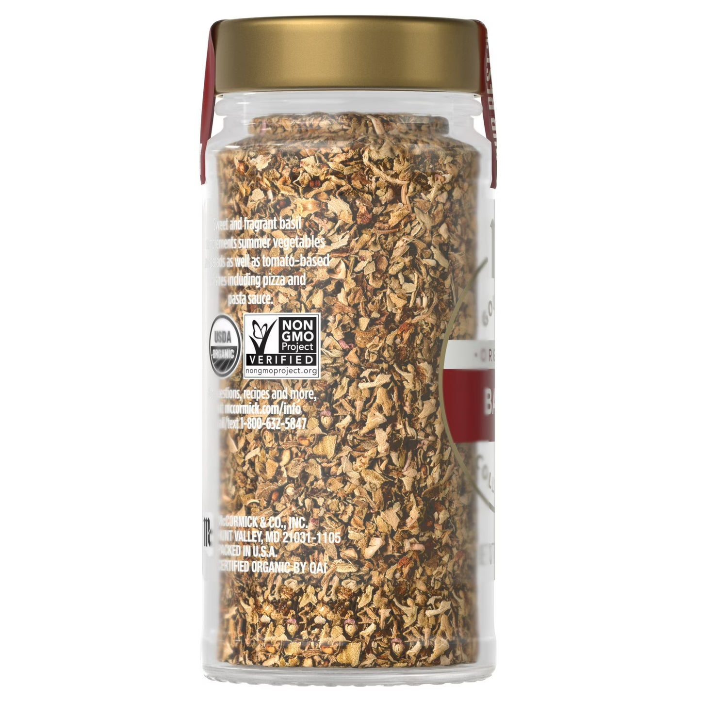 McCormick Gourmet Organic Basil Leaves, 0.55 oz Bottle