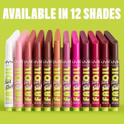 NYX Professional Makeup Fat Oil Slick Click Hydrating Tinted Lip Gloss with Lightweight Hydration, Hits Different, 0.07 oz