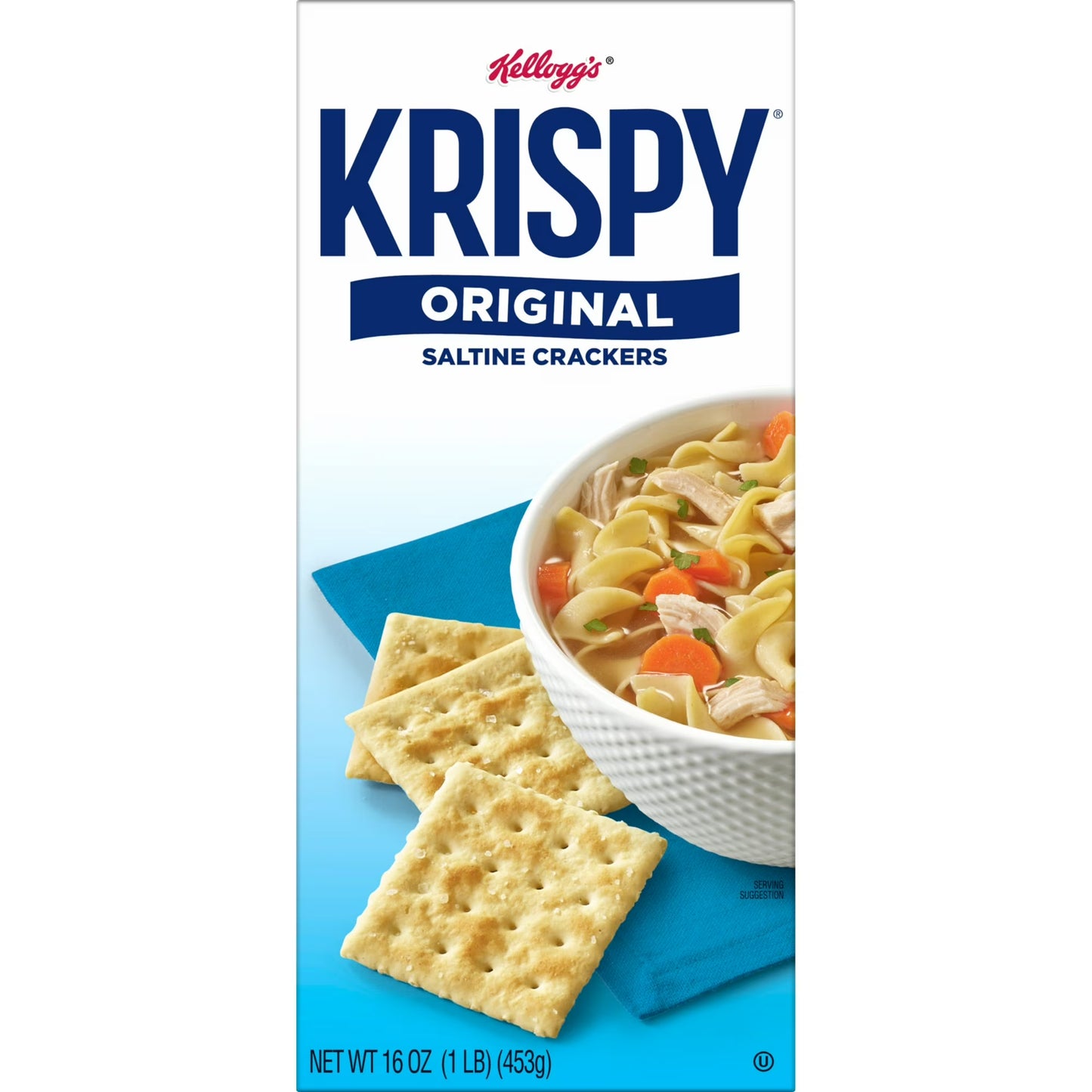 (4 pack) Kellogg's Krispy Original Saltine Crackers, Soup Crackers, 16 oz