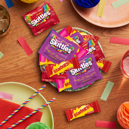 (3 pack) Skittles & Starburst Fun Size Chewy Candy Variety Bag, Party Size - 20.13 oz Bulk Bag