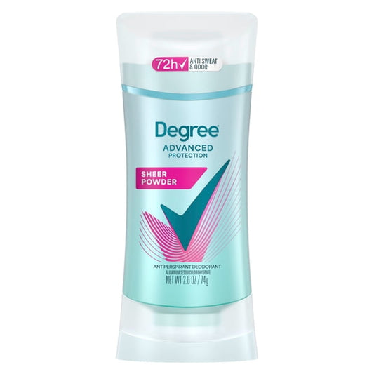 Degree Advanced Protection Antiperspirant Deodorant For 72-Hour Sweat & Odor Control For Women, Sheer Powder With Body Heat Activated Technology, 2.6 oz