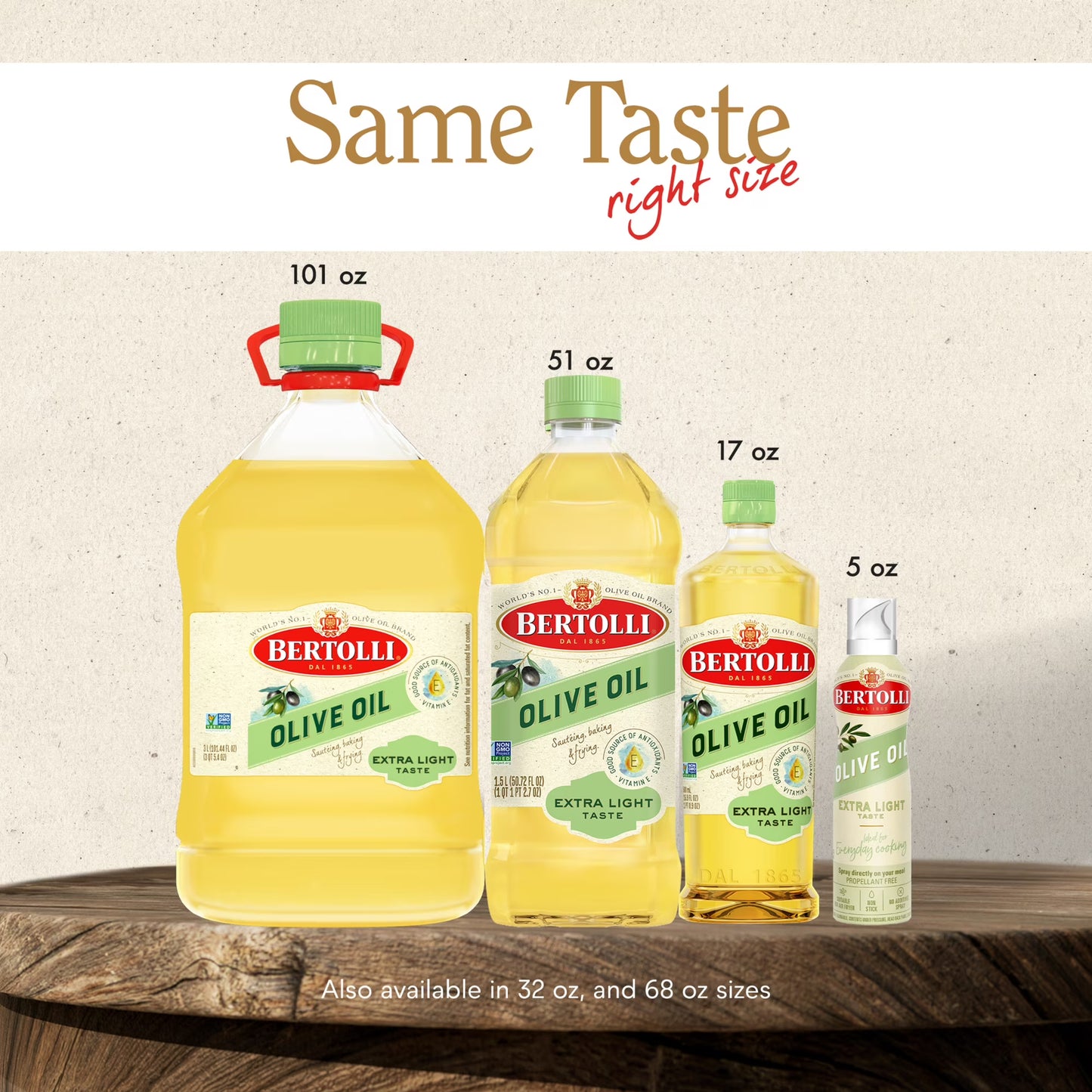 (4 pack) Bertolli Olive Oil, Extra Light, 50.7 fl oz