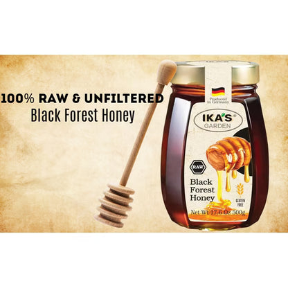 Ika’s Garden Raw Black Forest Honey, 17.6 oz (500g) Jar