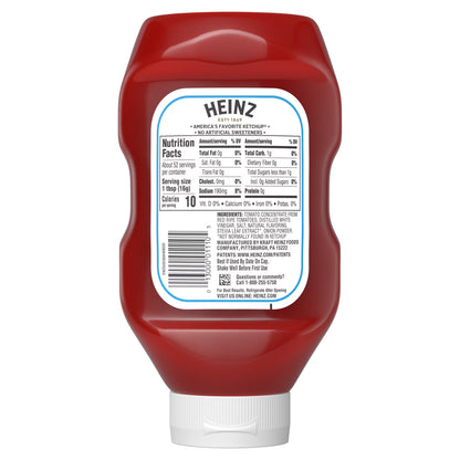 Heinz Tomato Ketchup with No Sugar Added, 29.5 oz Bottle