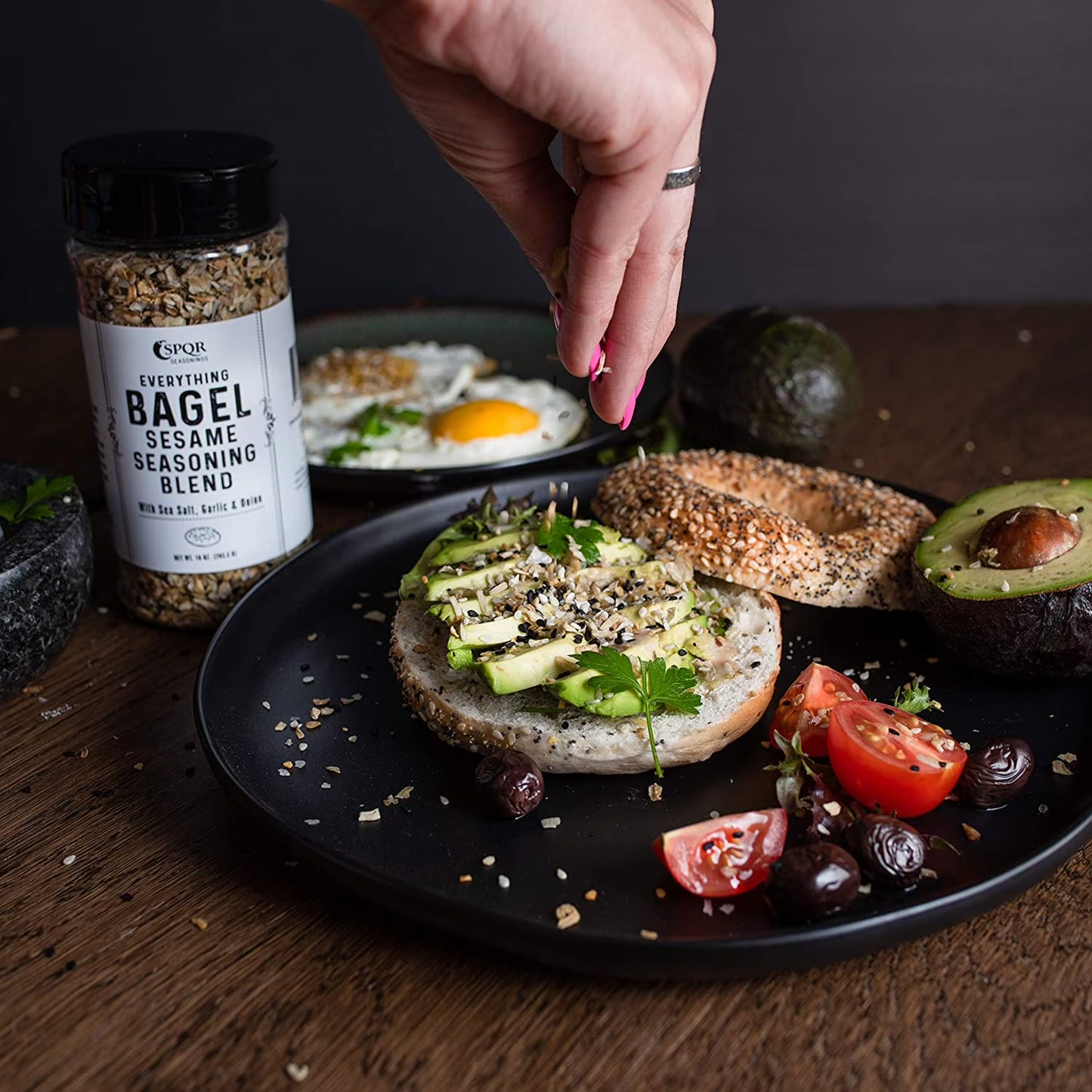 Everything Bagel Seasoning Blend by SPQR Seasonings Original XL 10 oz. Jar Delicious Blend of Sea Salt and Mixed Spices