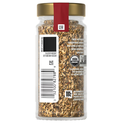 McCormick Gourmet Organic Basil Leaves, 0.55 oz Bottle