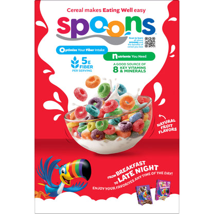 Kellogg's Froot Loops Original Breakfast Cereal, Good Source of Fiber, Mega Size, 24.7 oz