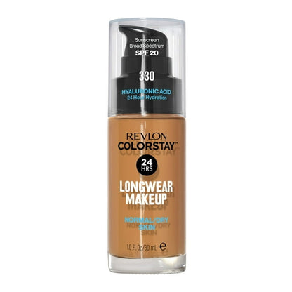 Revlon ColorStay Liquid Foundation Makeup, Normal/Dry Skin, SPF 20, 330 Natural Tan, 1 fl oz