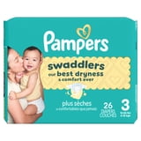 Pampers Swaddlers Fragrance Free Baby Diapers, Size 3, 26 Count (Select for More Options)
