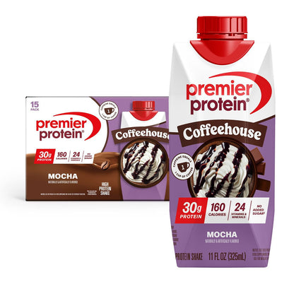 Premier Protein High Protein Shake, Coffeehouse Mocha, 11 fl. oz., 15 pk.