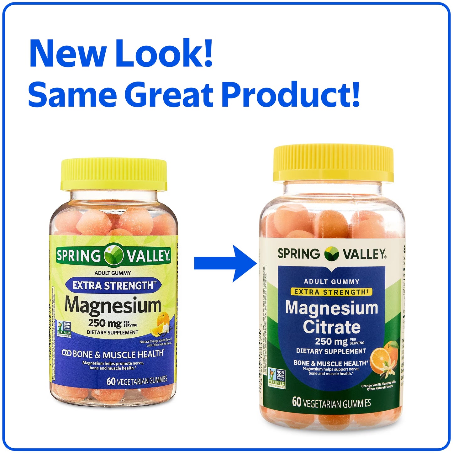 Spring Valley Extra Strength Magnesium Bone and Muscle Health Support Gummies, 250mg, 60 Count