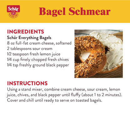 Schar Gluten Free Pre-Sliced Everything, Gluten Free Chewy Bagels, 14.1oz