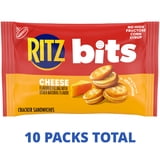 RITZ Bits Cheese Sandwich Crackers, Lunch Snacks for Kids and Adults, 10 Snack Packs