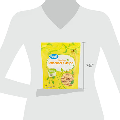 (4 pack) Great Value Sweetened Banana Chips, 12 oz