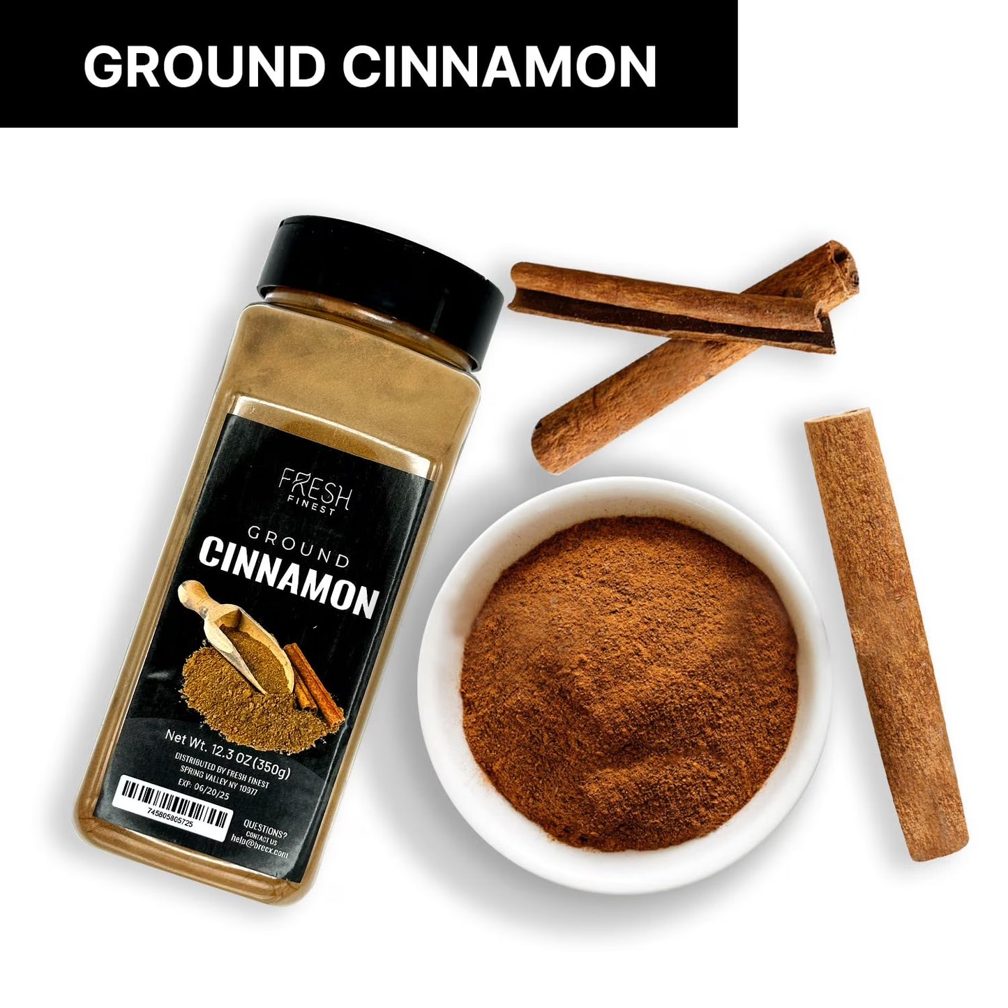 Ground Cinnamon - 12.3oz (350G) - Quality, Aromatic Spice for Culinary & Health Benefits, Securely Packaged