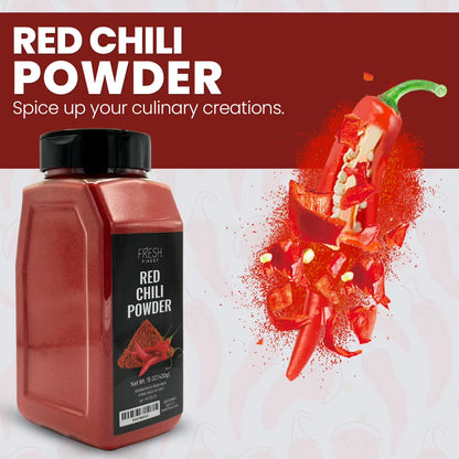 Chili Powder – Chili Powder with Rich Flavor – Finely Ground Hot Chili Powder for a Wide Range of Dishes - Bulk Chili Powder with Airtight Packaging – 15oz (430g)