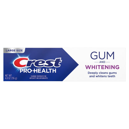 Crest Toothpaste, Pro-Health Gum & Whitening Toothpaste 4.8 oz Anticavity, Antibacterial fluoride Toothpaste