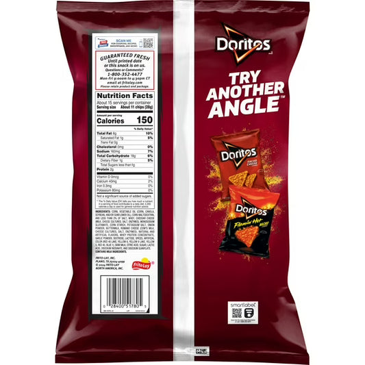 Doritos Tortilla Chips Spicy Nacho Flavored 14.5 ounce Bag