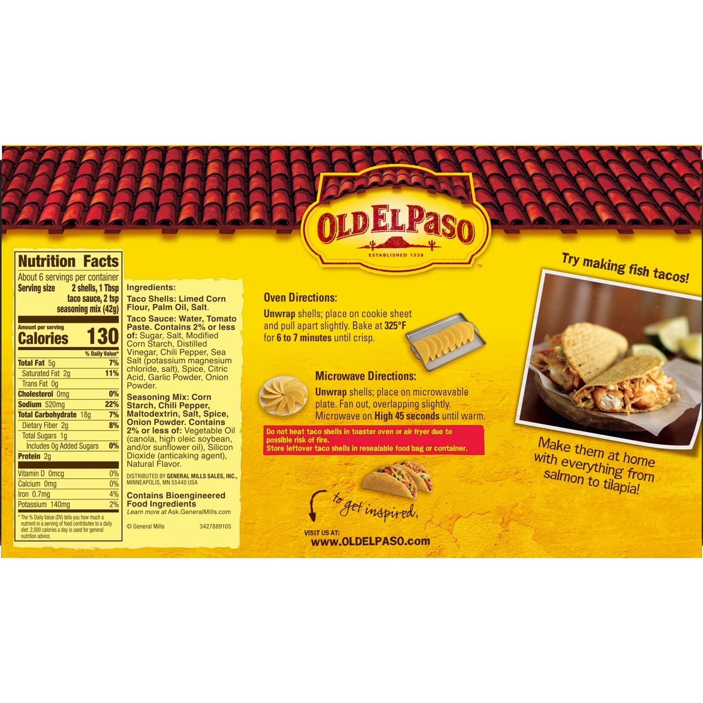 Old El Paso Crunchy Taco Dinner Kit, Easy Meal Prep, 12 Count, 8.8 oz