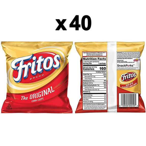 Fritos Original Corn Chips, 1 oz, 40 Count