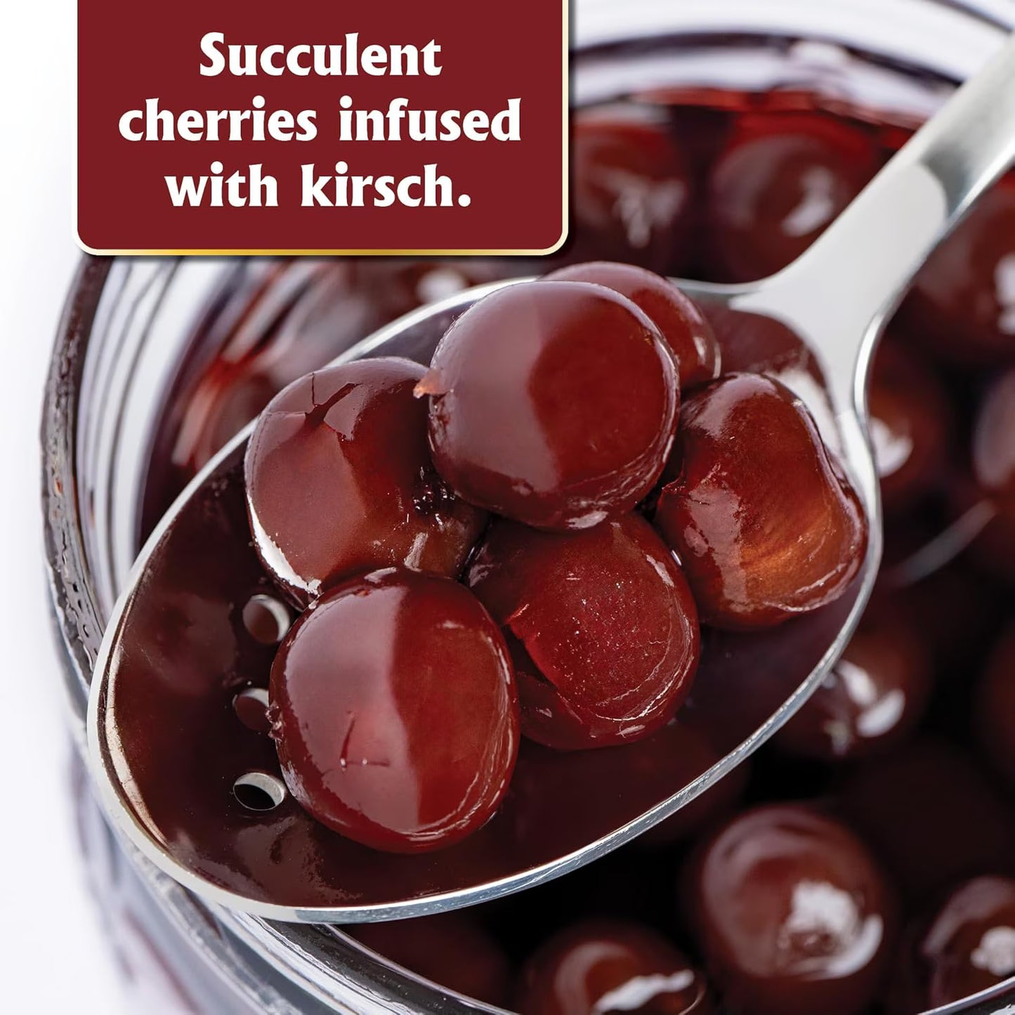 Gourmanity Brandied Cocktail Cherries, French Morello Cherries in Kirsch Brandy, for Cocktails and Desserts Kosher, Product of France 14.1oz
