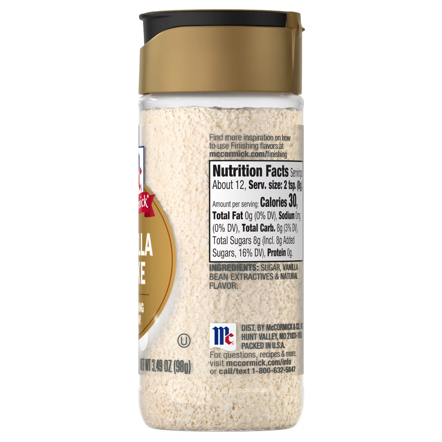 McCormick Vanilla Cake Finishing Sugar, 3.49 oz Bottle