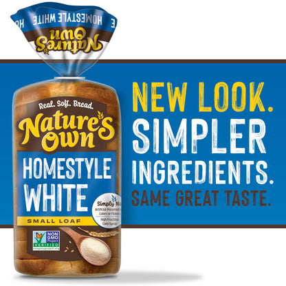 Nature's Own Homestyle White, Non-GMO Small Loaf Bread, Sandwich Bread, 12 oz Loaf