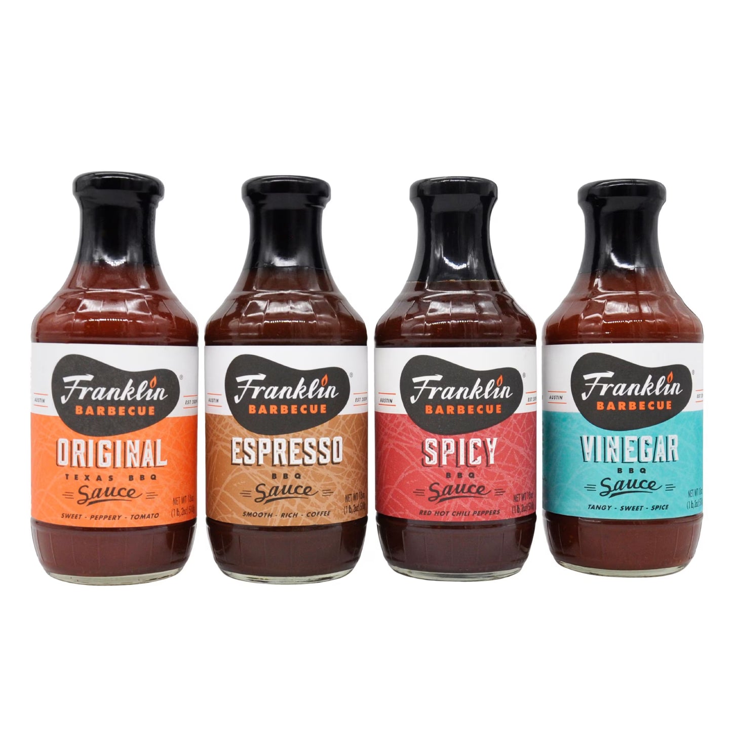 Franklin Barbecue Vinegar BBQ Sauce, 18 oz, Gluten Free, Carolina-Style