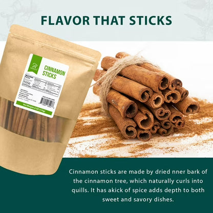 Soeos Cinnamon Sticks, 6 oz (170g), Medium Kraft Bag