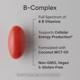 Sports Research Vitamin B-Complex, B12, Folate, Plant Based Soft Gels, 150 ct