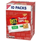 RITZ Toasted Chips Sour Cream and Onion Crackers, Lunch Snacks, 10 Snack Packs