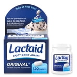 Lactaid Original Strength 9000 FCC Lactase Enzyme Caplets, Lactose Intolerance, 120 Count